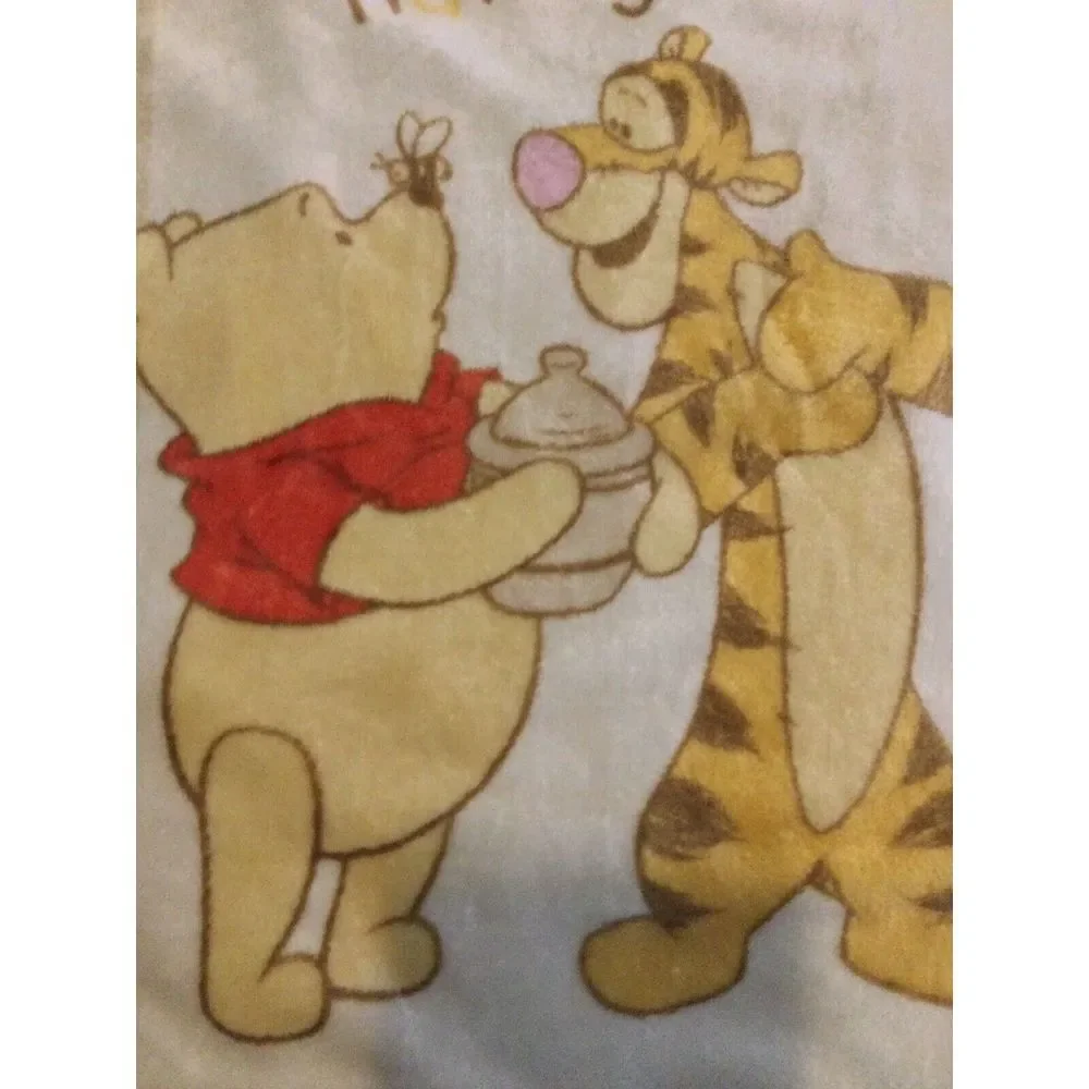 Winnie‎ Pooh Tigger H for Hunny Luxury Plush Fleece Crib Baby Blanket Vintage